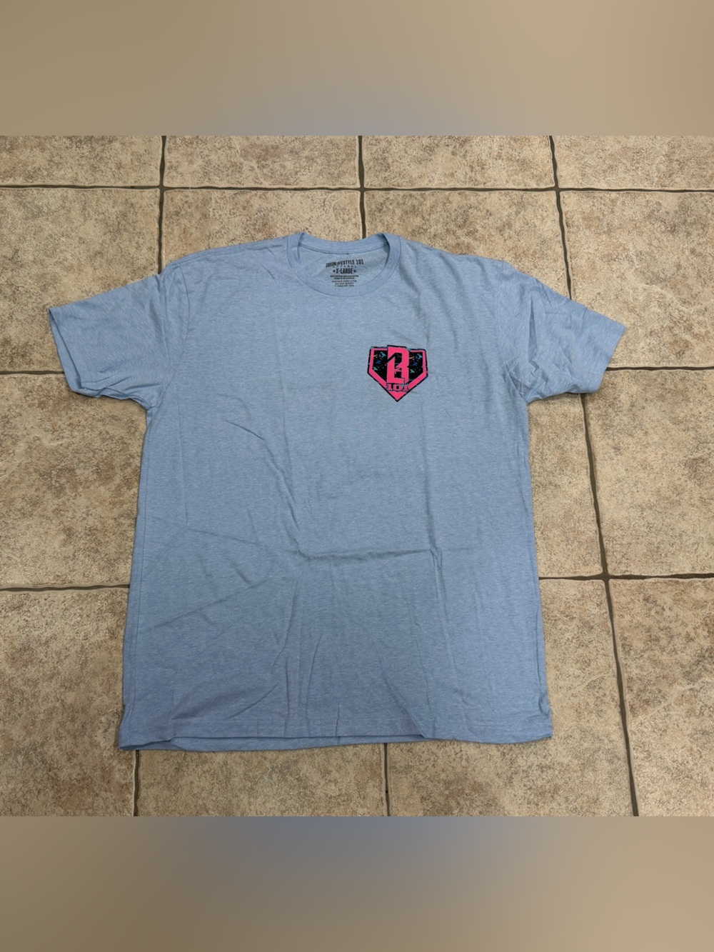 Men’s Baseball lifestyle 101 Shark Tee Cotton Candy Blue size XL